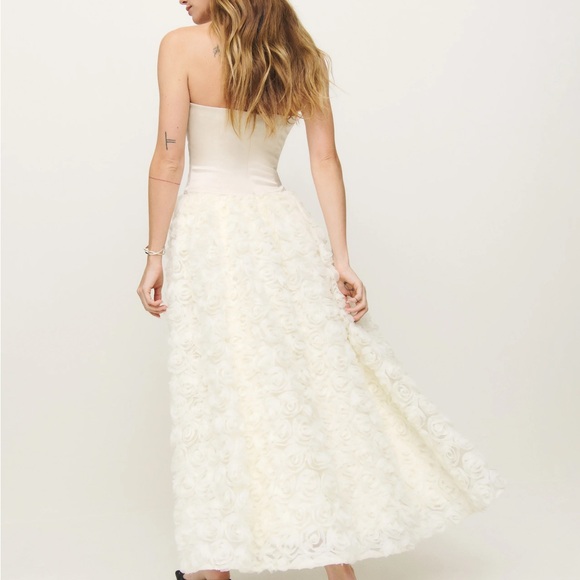 NWT Reformation Strapless Cream Dress - Picture 3 of 13